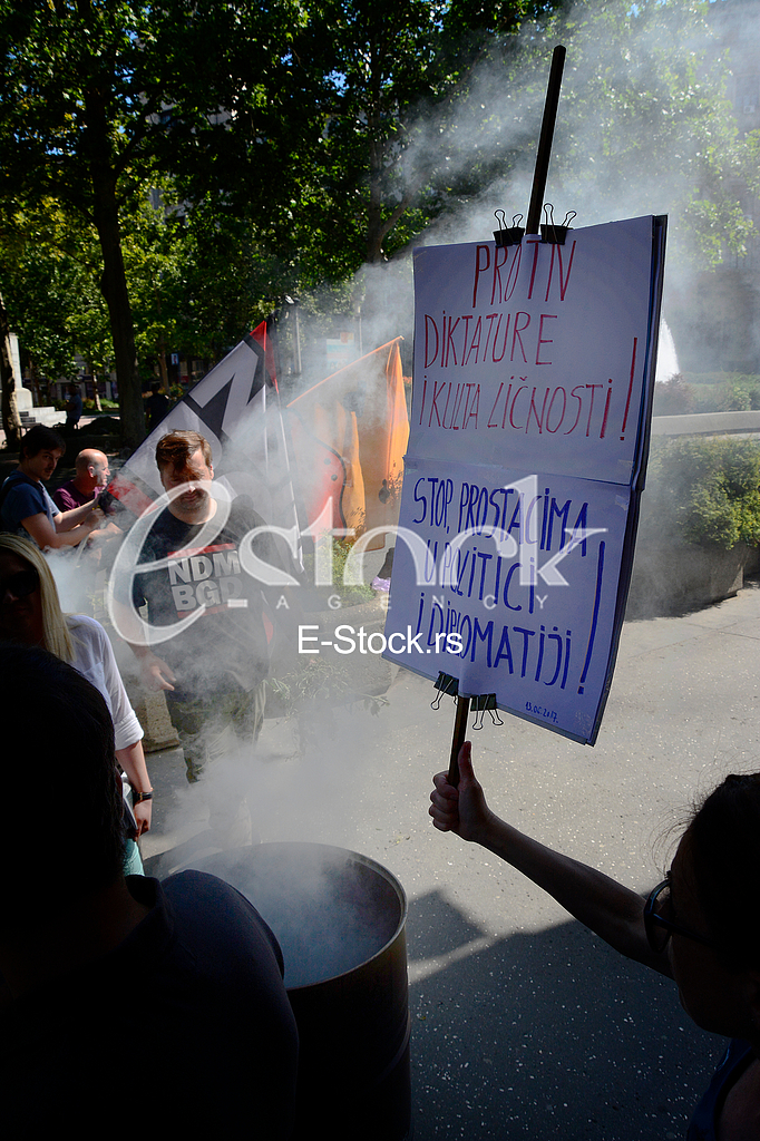 protest in front of the city assembly regarding landfill in Vinca, organization 