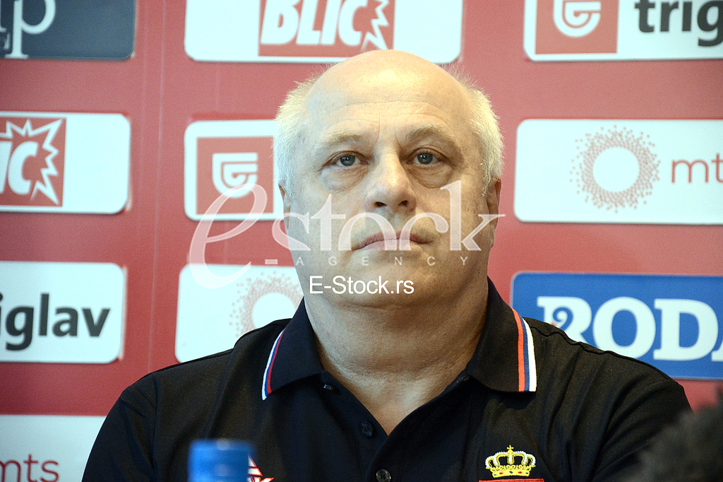 Aleksandar Djordjevic selector and coach of basketball team of Serbia at a press conference at the Basketball Federation of Serbia, Belgrade