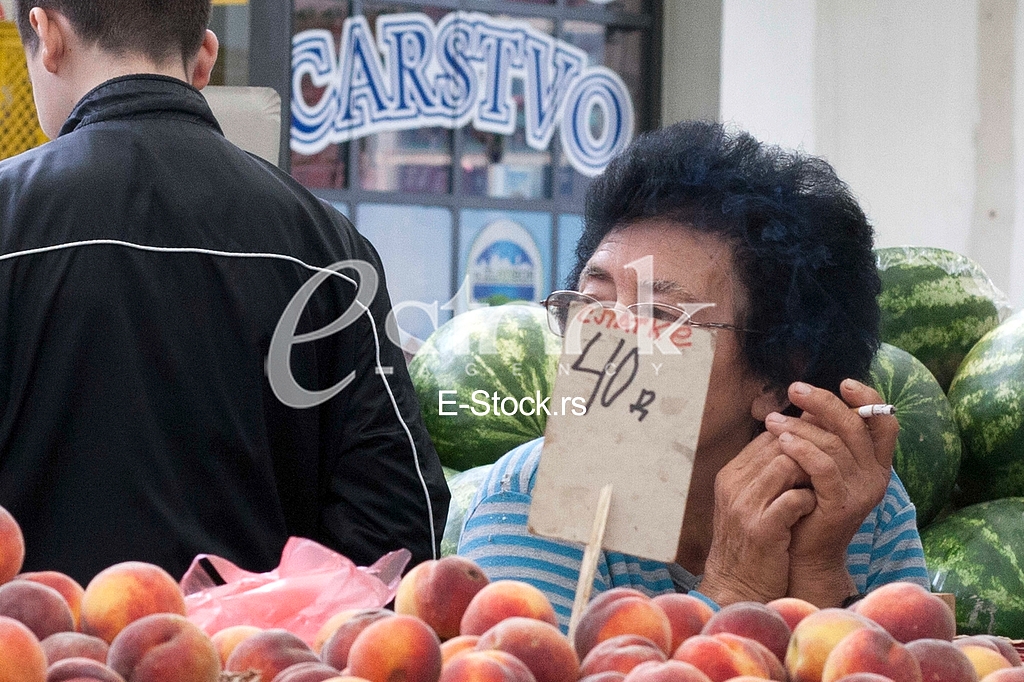 Sale of fruit and vegetables at the market