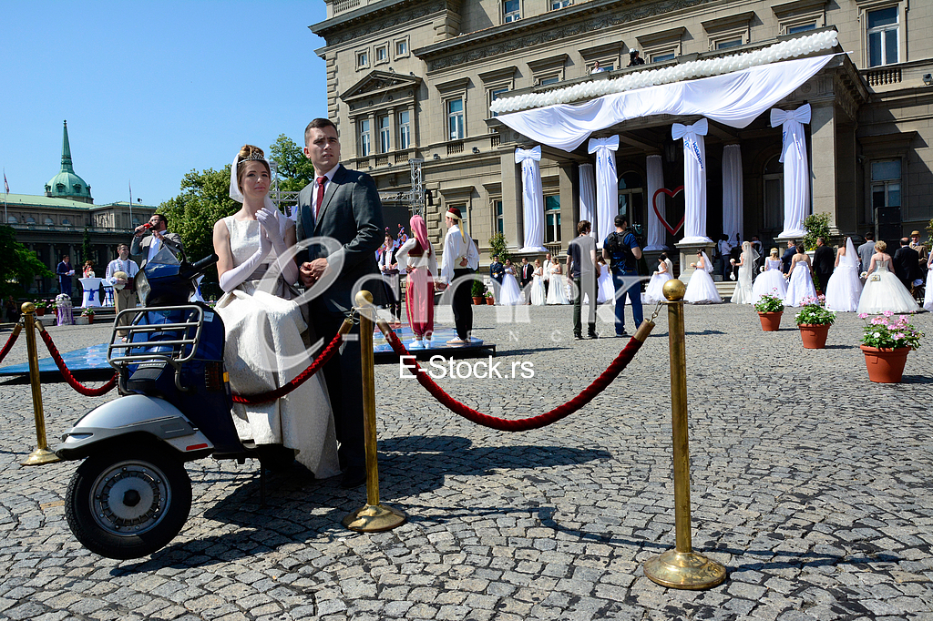 group wedding in front of City Assembly