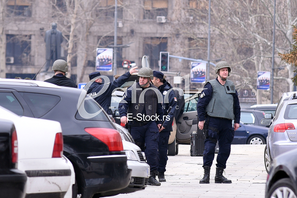 Bomb in front of the assembly.