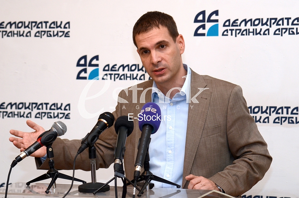 Press conference in Democratic Party of Serbia