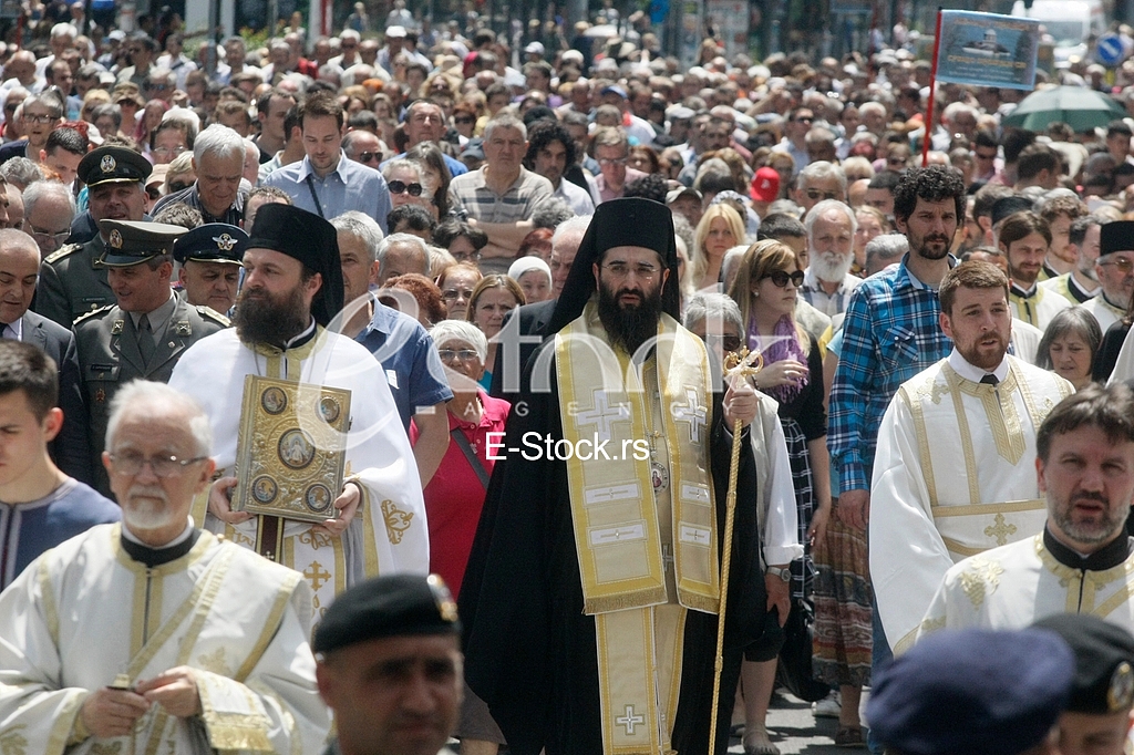 Ortodox church procession Belgrade Spasovdan
