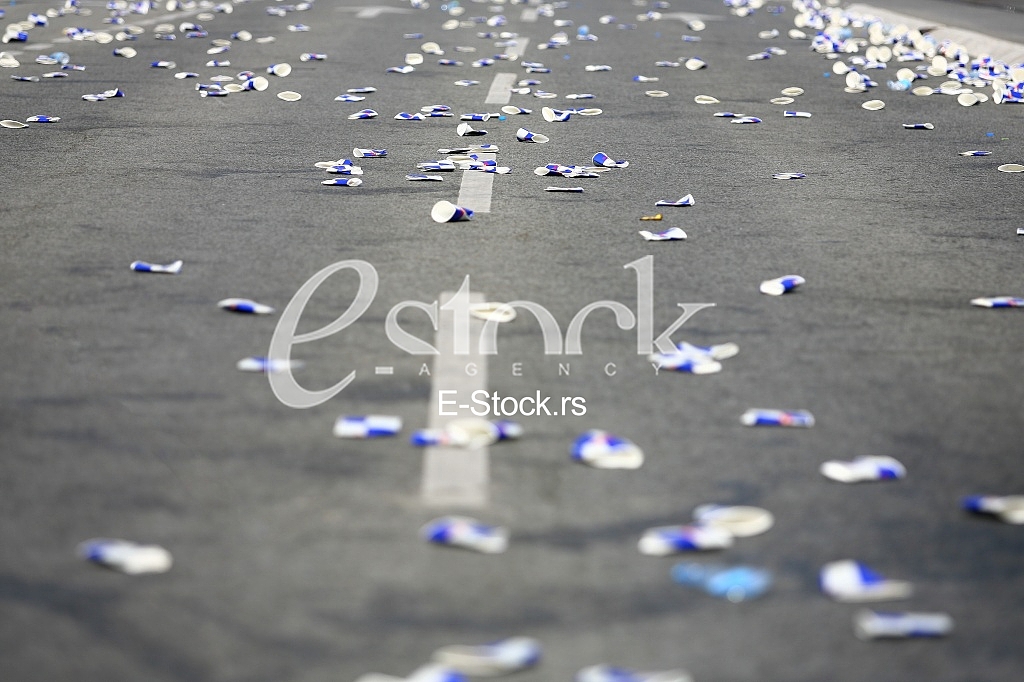 Garbage on the streets after athletic race