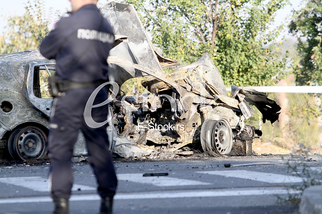 An explosion of a car in Vozdovac