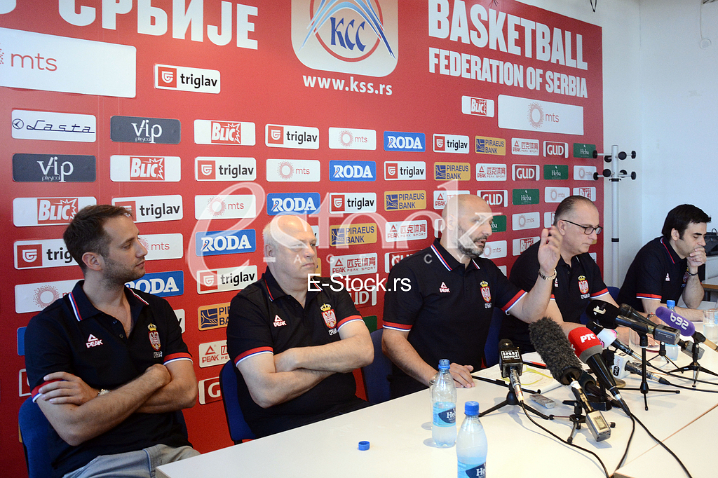 Aleksandar Djordjevic selector and coach of basketball team of Serbia at a press conference at the Basketball Federation of Serbia, Belgrade