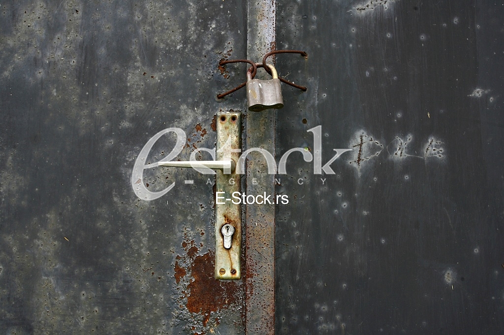 lock door, old metal door with lock