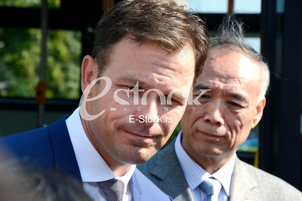 Presentation of city electro buses, major Sinisa Mali and Chinese Ambassador