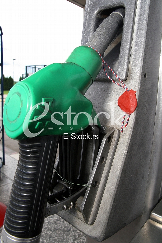 The gas station shows a sealed gun fuel dispensers