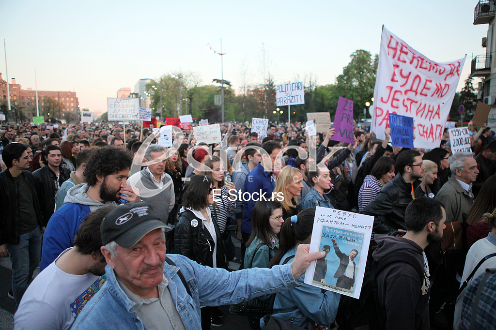 Demonstration for the Presidential elections Aleksandar Vucic
