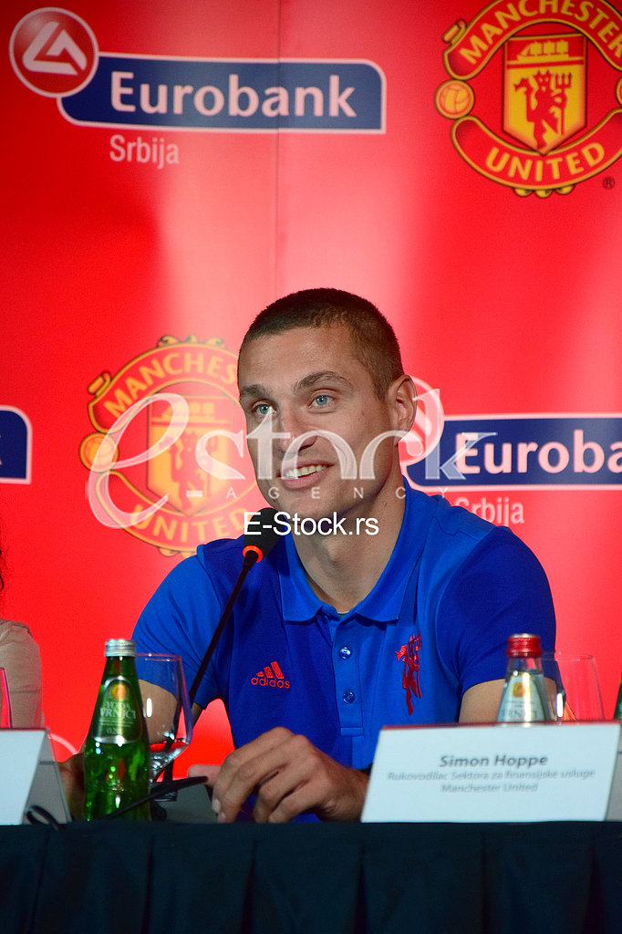 press conference at the restaurant Novak, The extension of cooperation between Eurobank Serbia and Manchester United FC, Nemanja Vidic