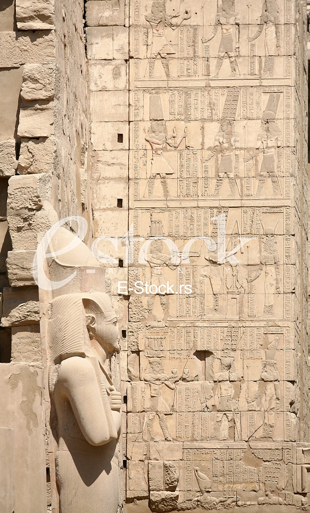 Ancient ruins of Karnak temple in Egypt in the summer
