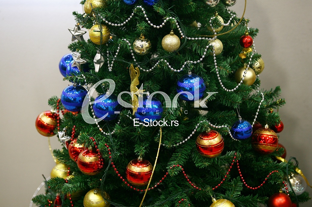 Christmas tree in a full length