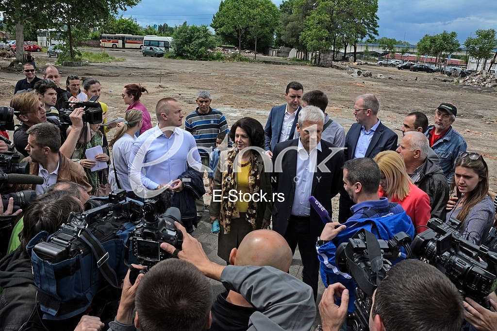 Meeting of the Democratic Party of Serbia in Hercegovacka street