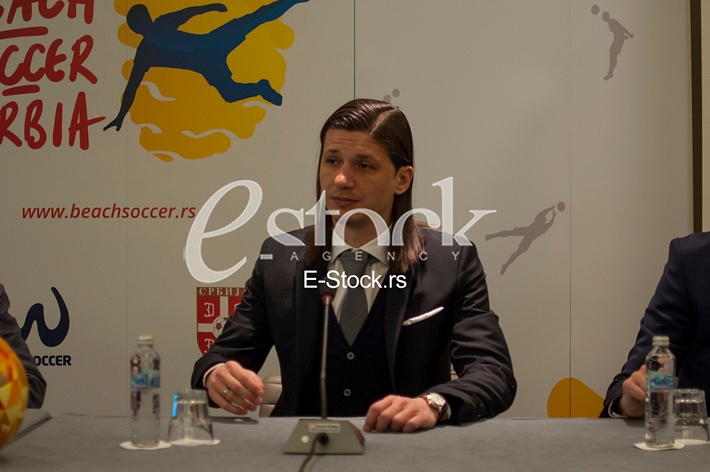 Beach soccer Serbia press conference, Milos Pantelic