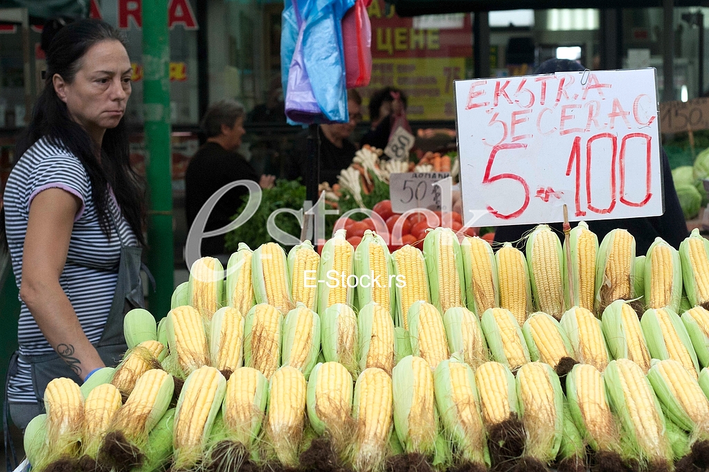 Sale of fruit and vegetables at the market
