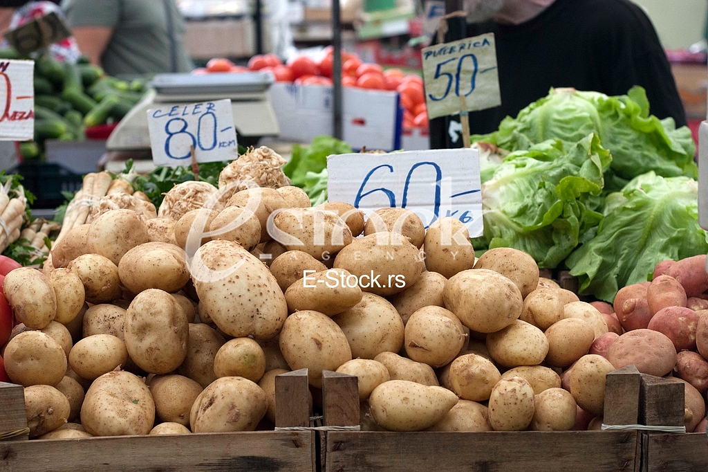 Sale of fruit and vegetables at the market