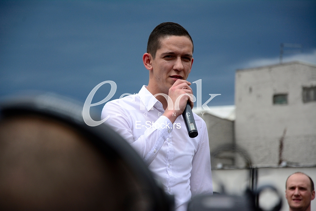 Meeting of the Democratic Party of Serbia in Hercegovacka street