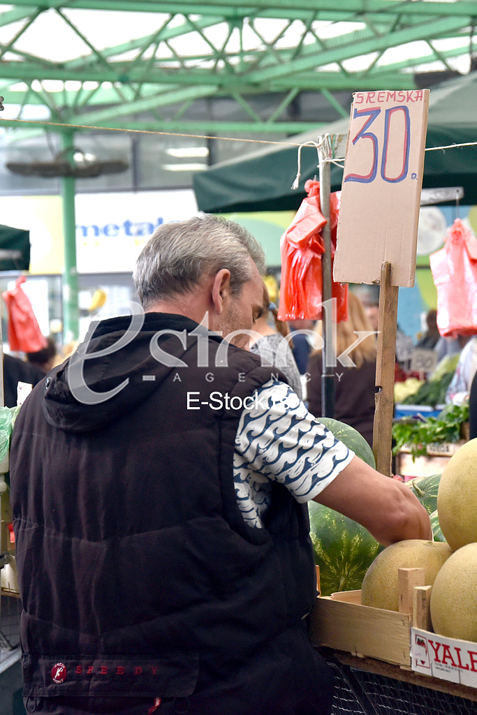 Watermelon on the market.



