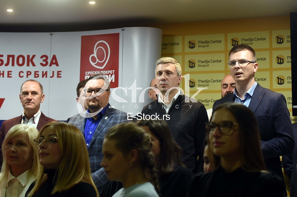 Zika Gojkovic, Bosko Obradovic, Milos Parandilovic, Patriotski blok konferencija za medije