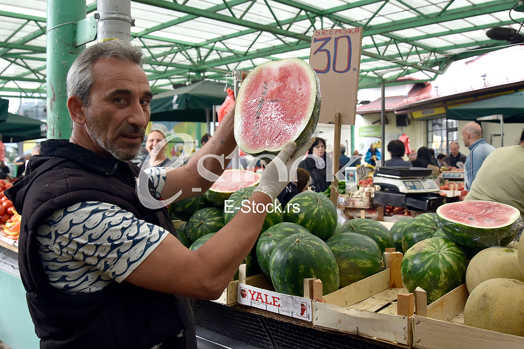 Watermelon on the market.



