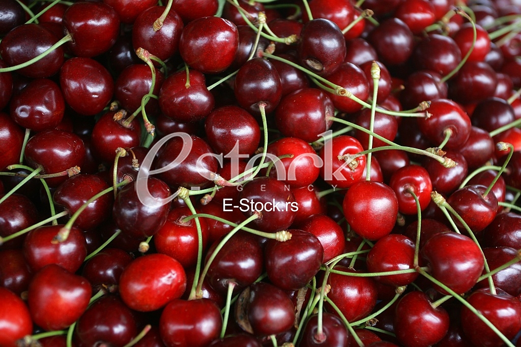 fresh cherries natural cherry to background on the street market