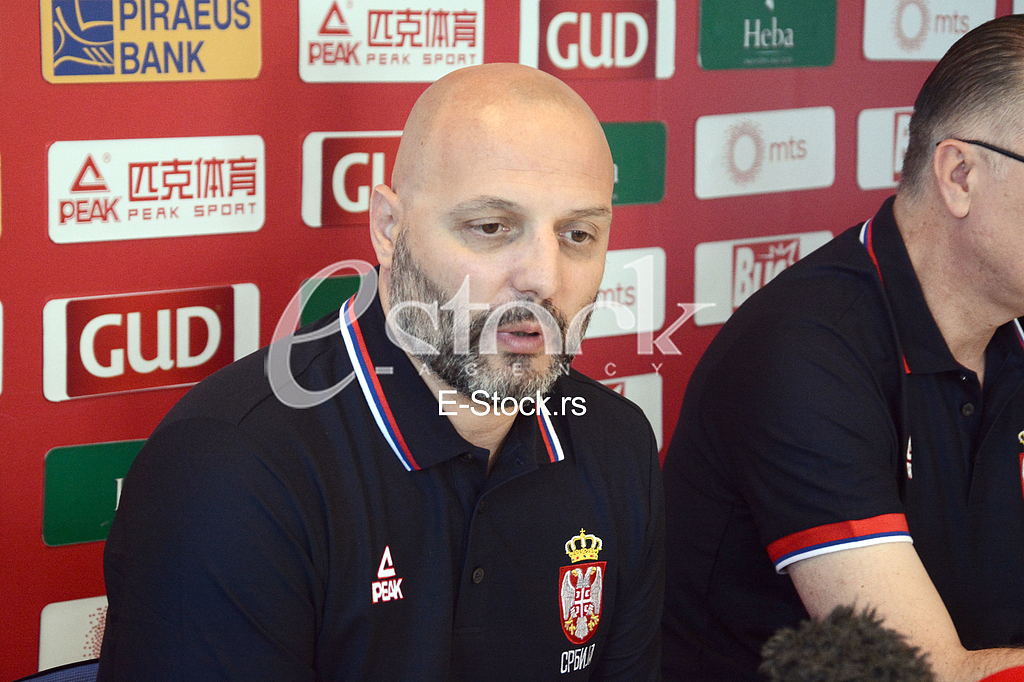 Aleksandar Djordjevic selector and coach of basketball team of Serbia at a press conference at the Basketball Federation of Serbia, Belgrade