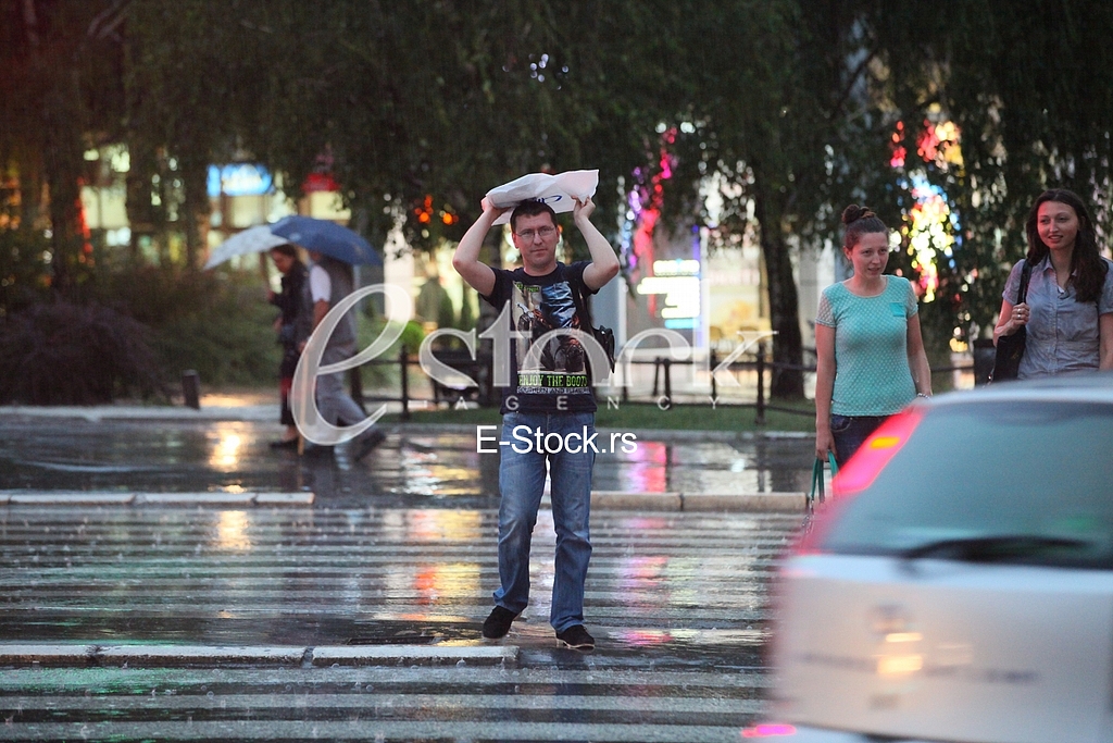 Bad weather,rain and thunders in Belgrade