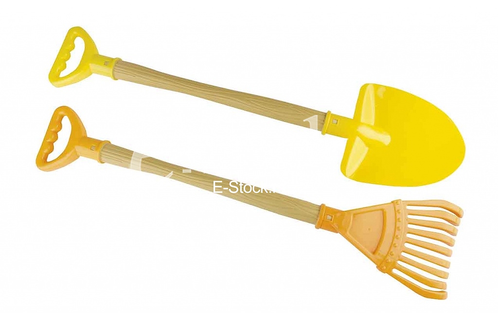 Plastic rake and shovel