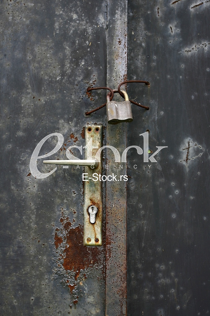 lock door, old metal door with lock