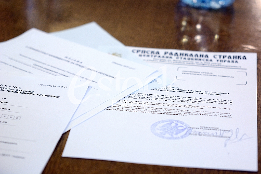 Submission of the nomination of the President, Vojislav Seselj.