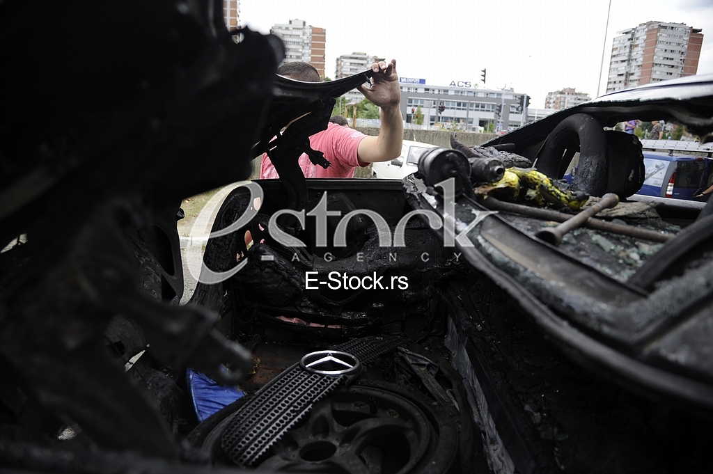Burned cars
