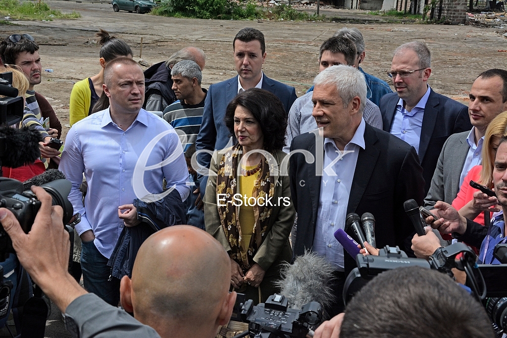 Meeting of the Democratic Party of Serbia in Hercegovacka street