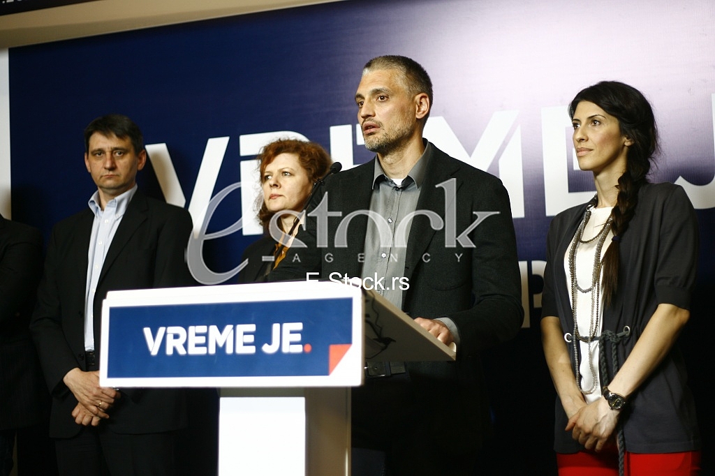Cedomir Jovanovic speaks to the press