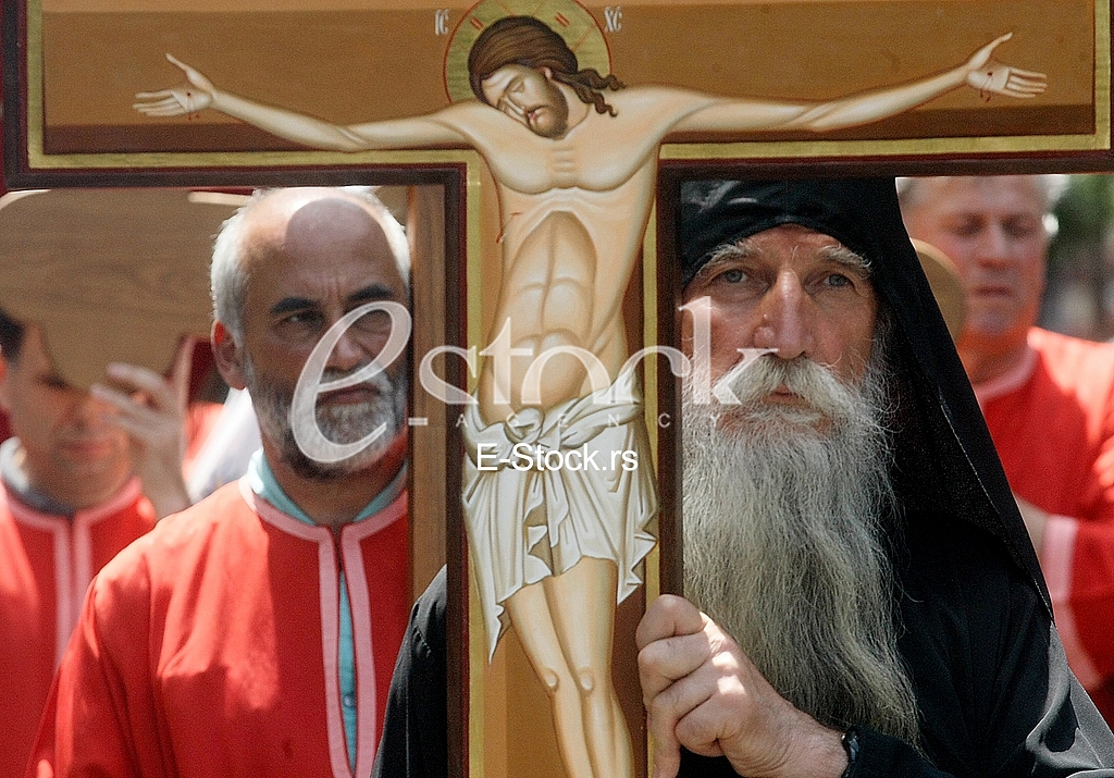 Ortodox church procession Belgrade Spasovdan