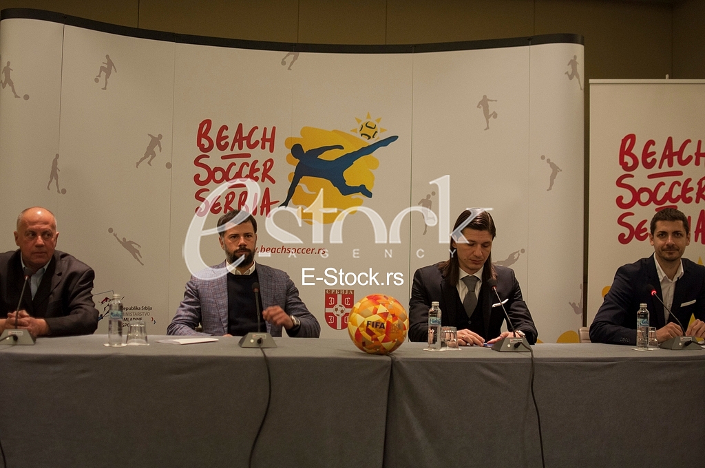 Beach soccer Serbia press conference, Milos Pantelic, Mateja Kezman