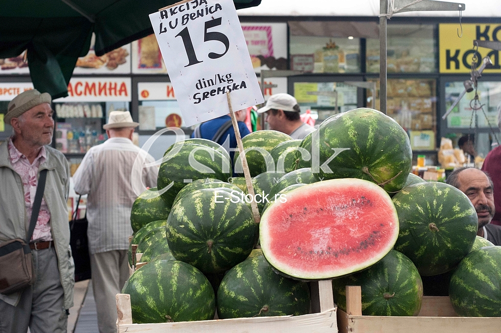 Sale of fruit and vegetables at the market