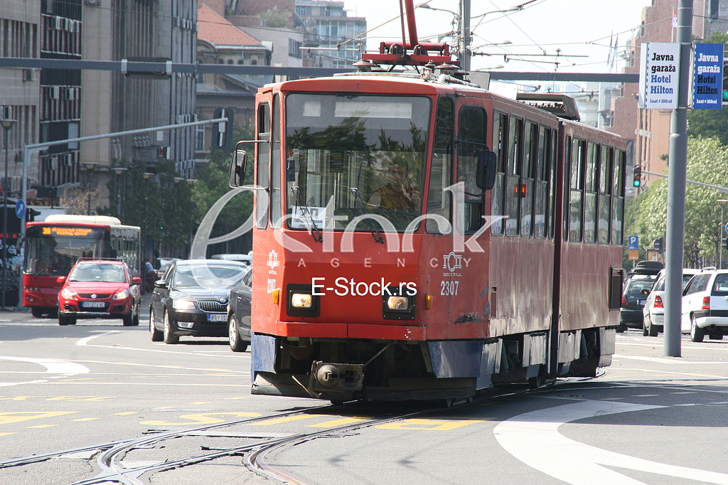 Trams at the Station, Slavija   