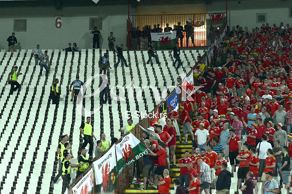  Serbia-Wales, football match.

