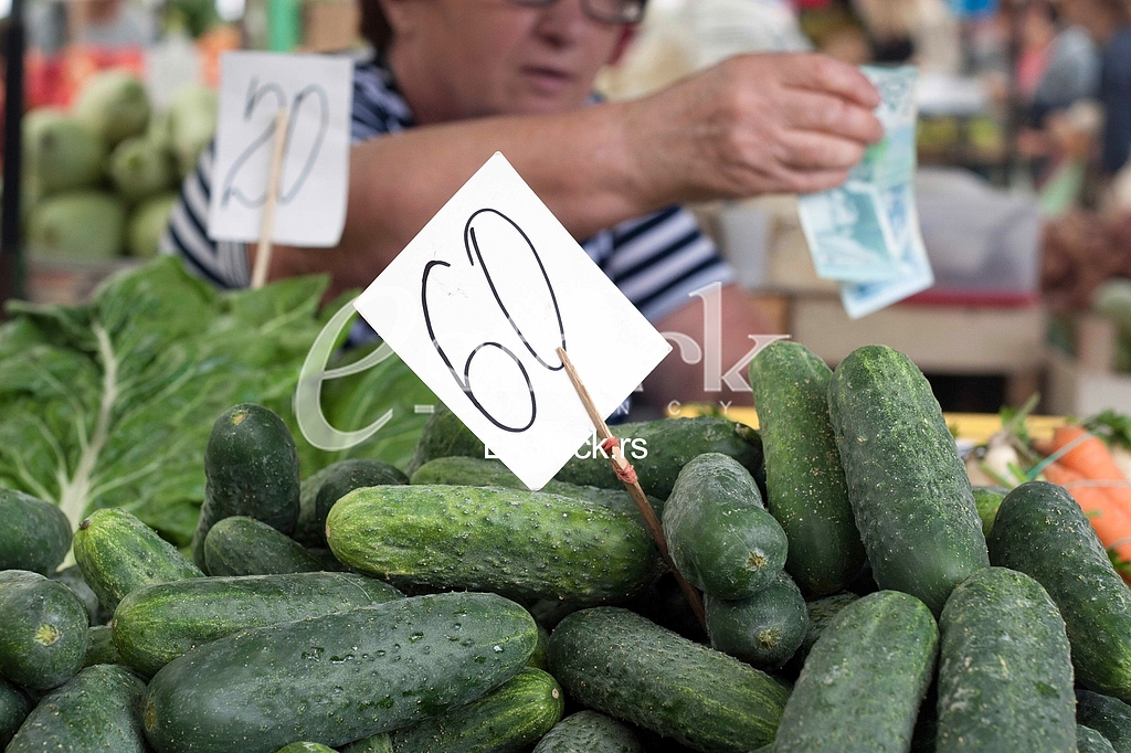 Sale of fruit and vegetables at the market