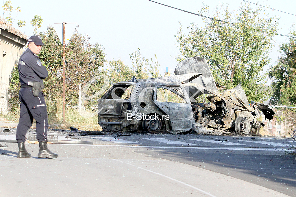 An explosion of a car in Vozdovac
