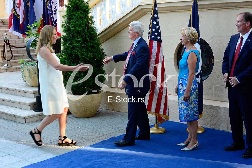 US ambassador Kyle Scott with his  guests to the celebration of Independence Day In the American residence