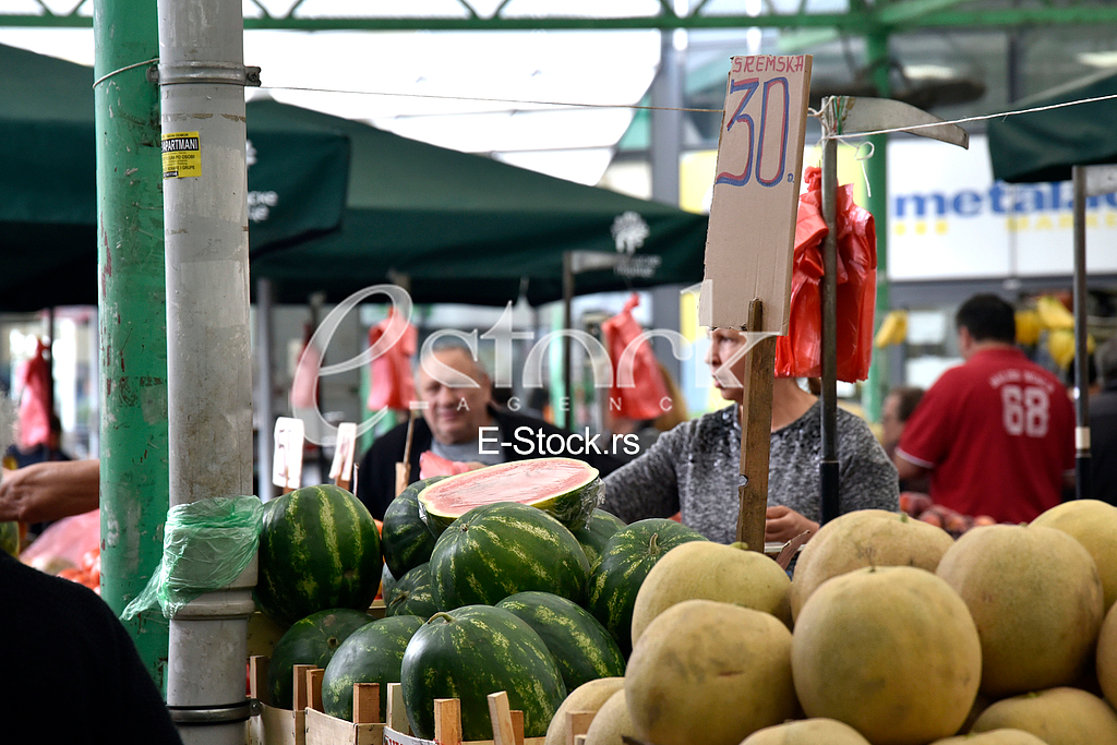 Watermelon on the market.



