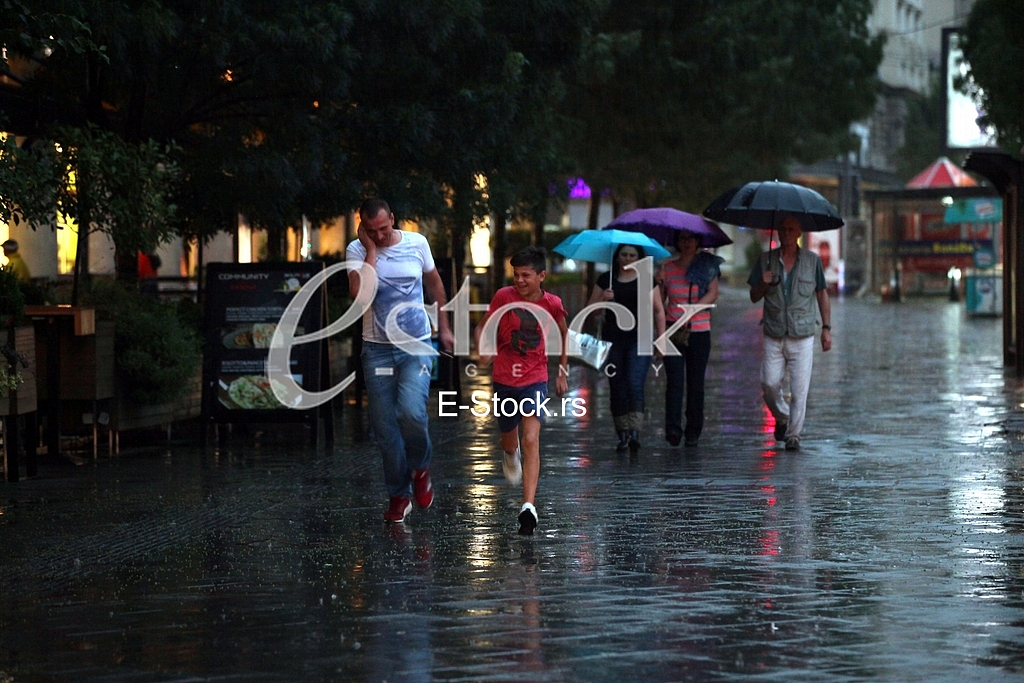 Bad weather,rain and thunders in Belgrade