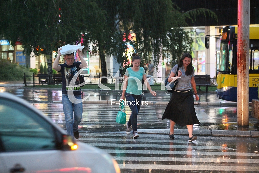 Bad weather,rain and thunders in Belgrade
