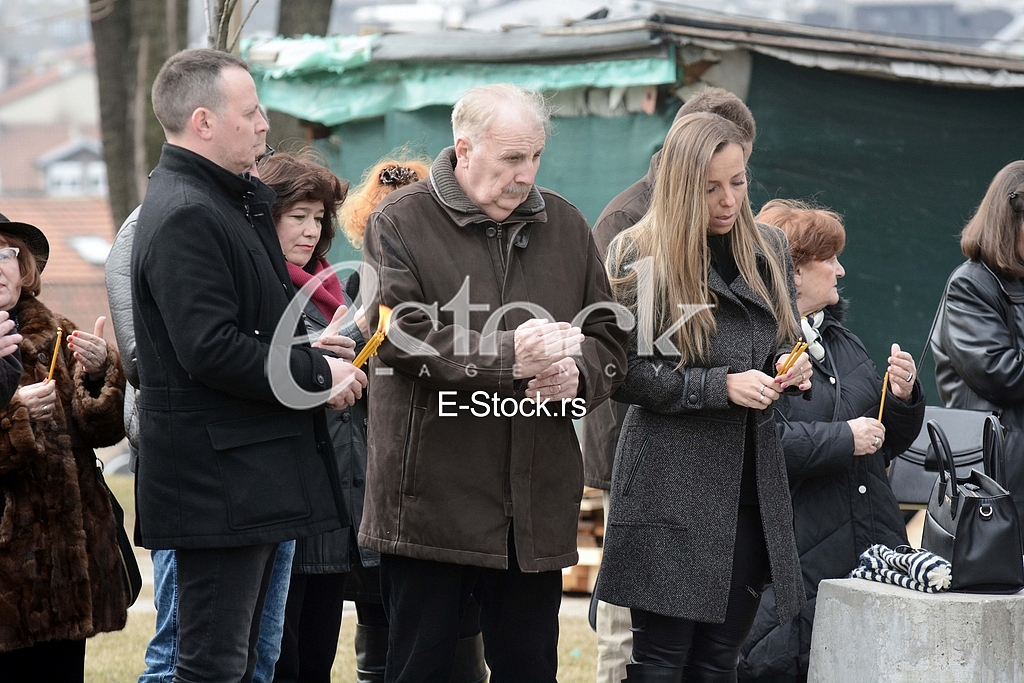 At the cemetery, giving importance to the  singer Miki Jevremovic.