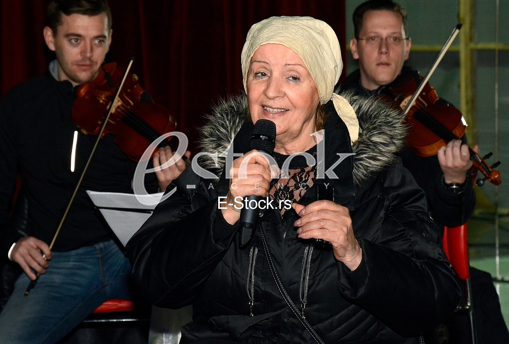  singer Lepa Lukic at the rehearsal for the concert, Grand Productions studio 7