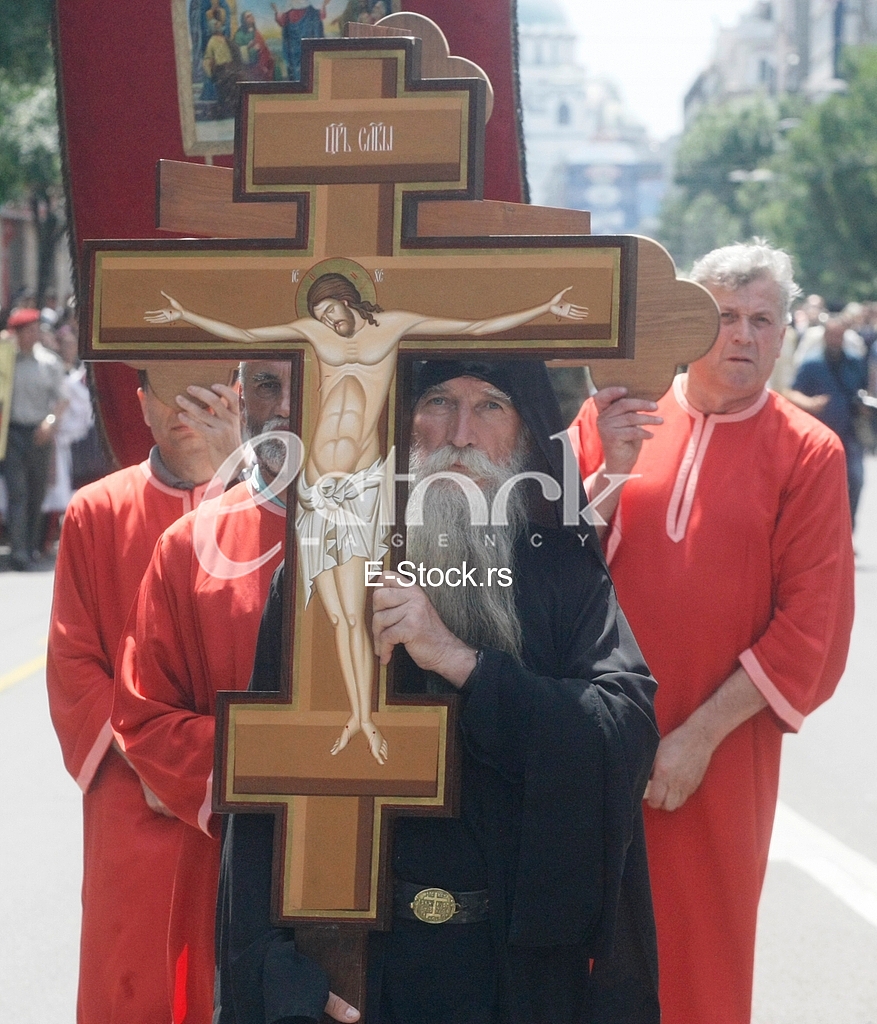 Ortodox church procession Belgrade Spasovdan