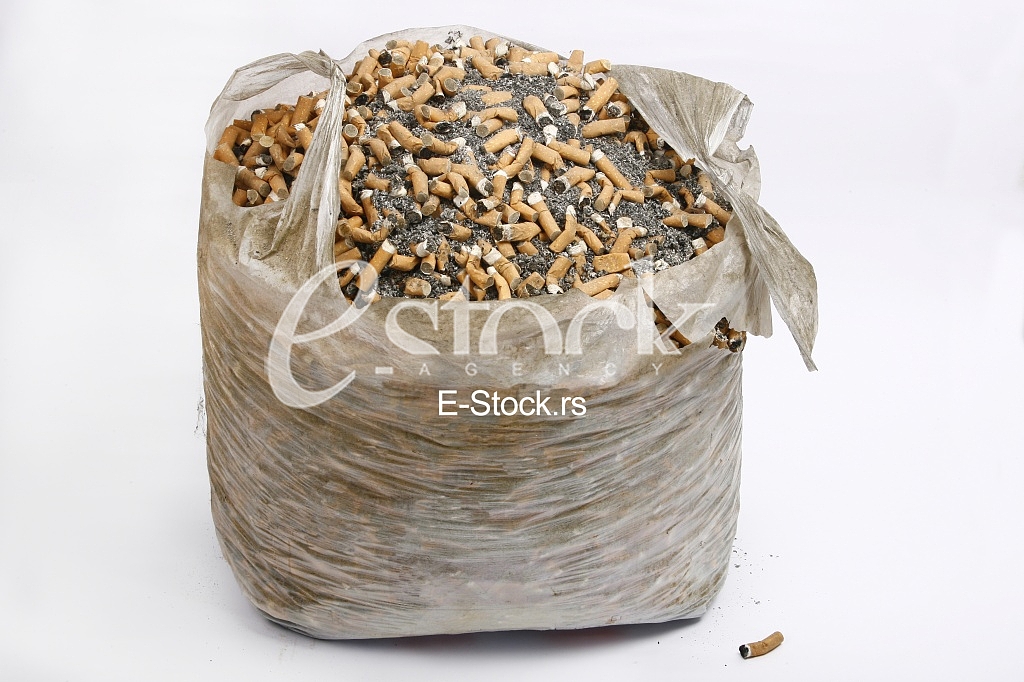 Many smoked cigarette in the crowd of