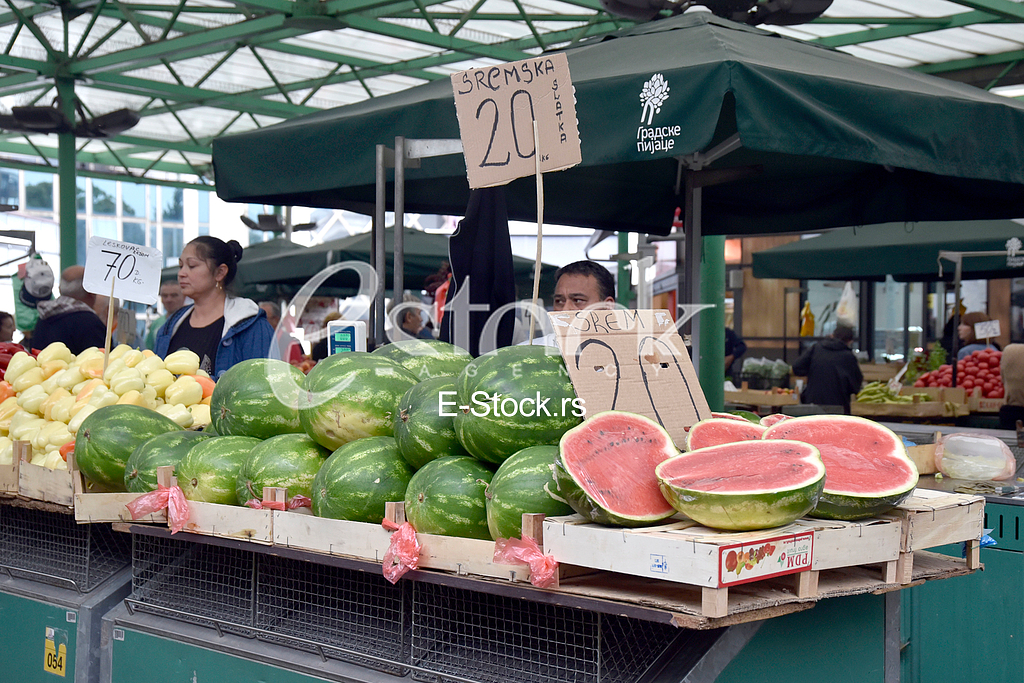 Watermelon on the market.



